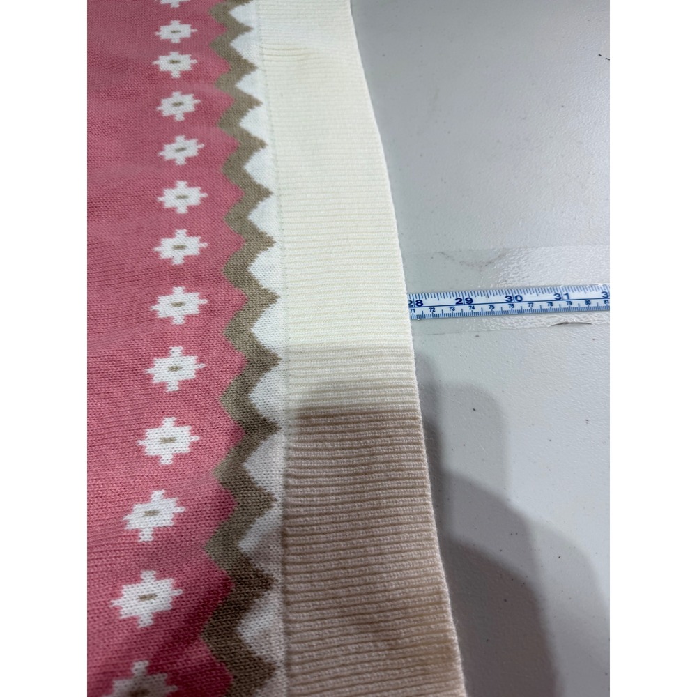Talbots Fair Isle Sweater Women 1X Pink Lambswool Blend Nordic Winter Preppy - Picture 6 of 6